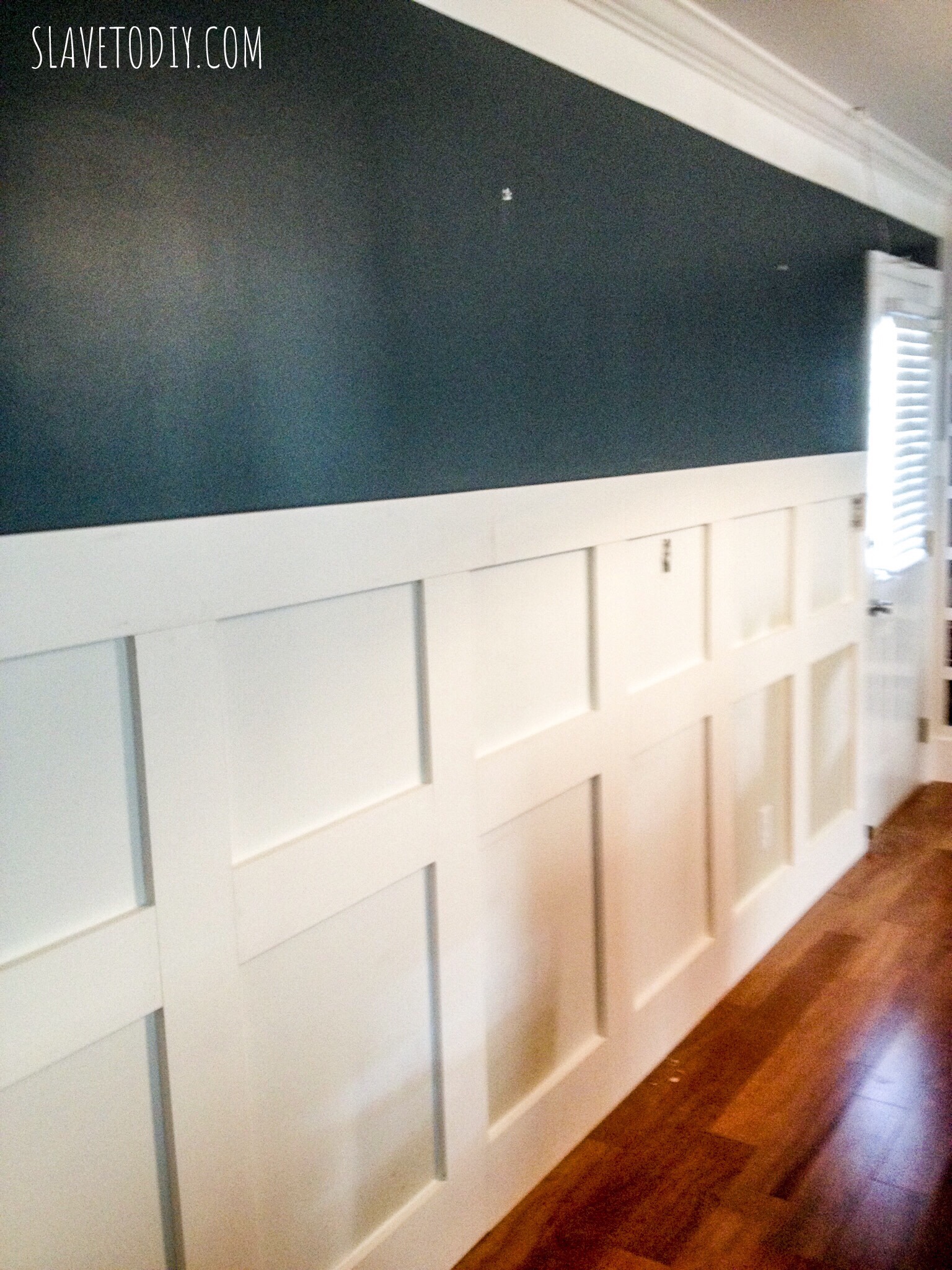 DIY Custom White Board and Batten Wainscoting and Crown Molding - Slave