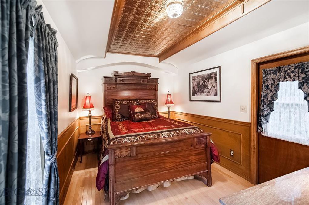 Master bedroom on restored victorian train car