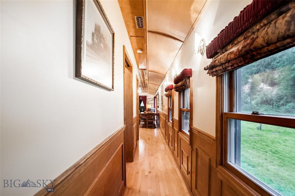 Hallway in restored Victorian train car