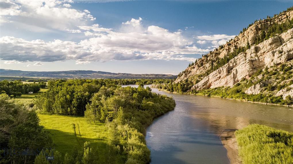 View overlooking Yellowstone River and train car property