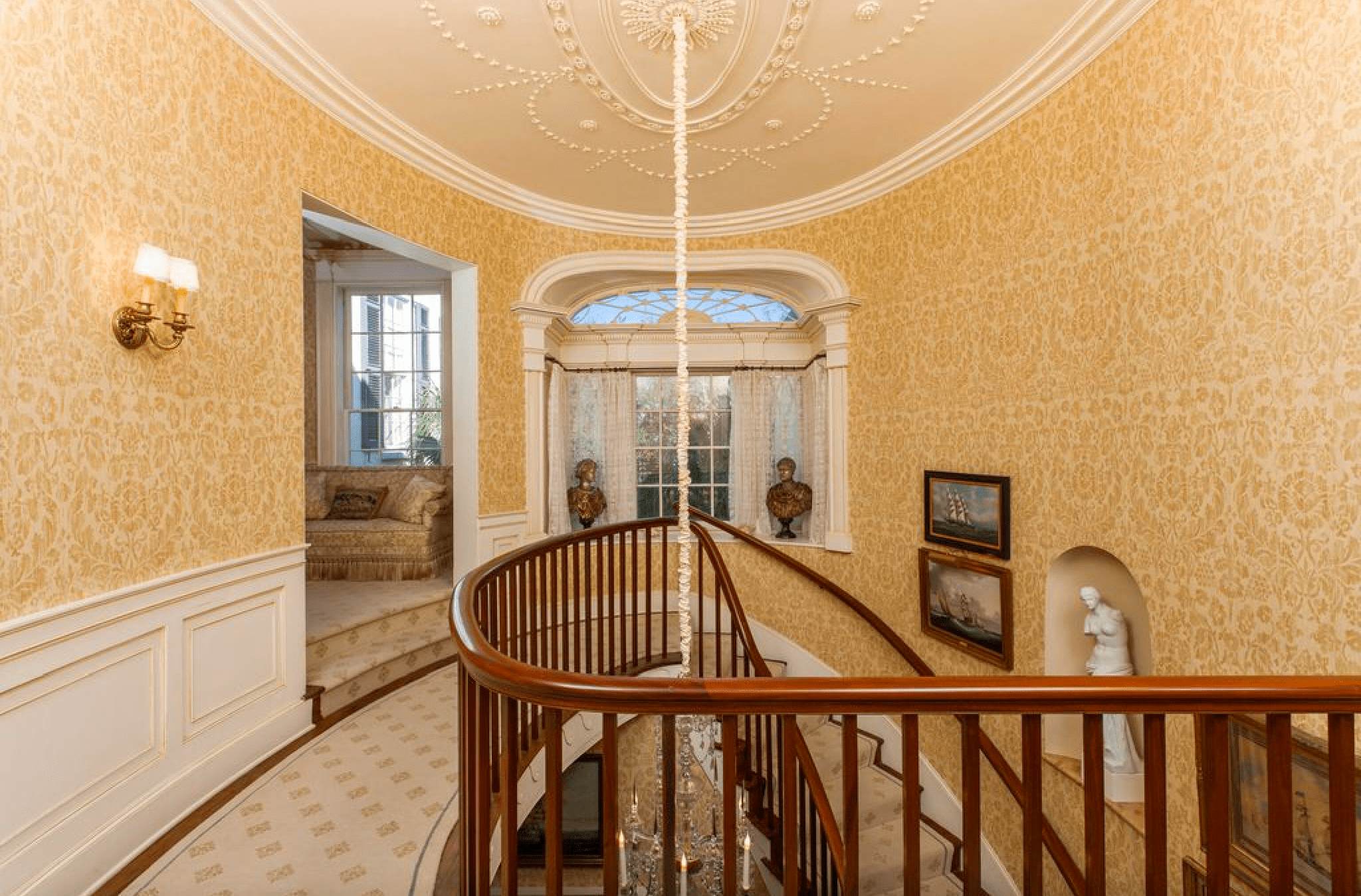 Traditional home hallway and staircase