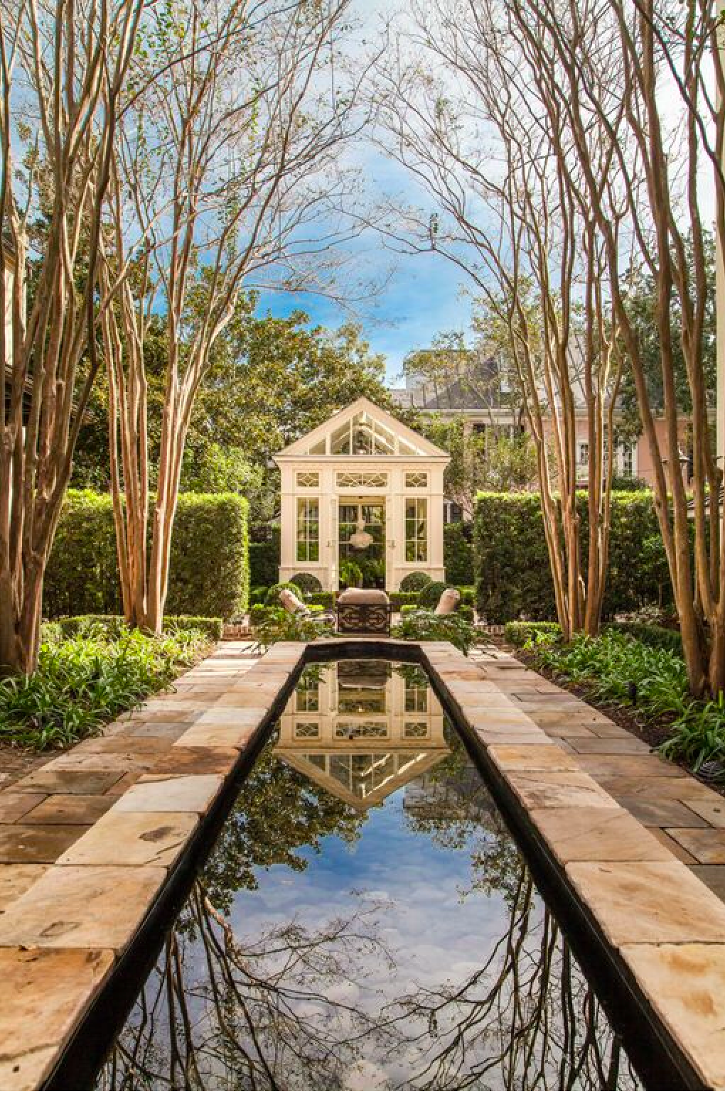 Reflecting pool in Charleston courtyard